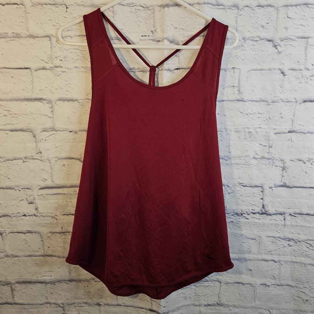 Nike Dri-FIT Women's Strappy Crossback Workout Tank Top Red - Size Large - Picture 1 of 7